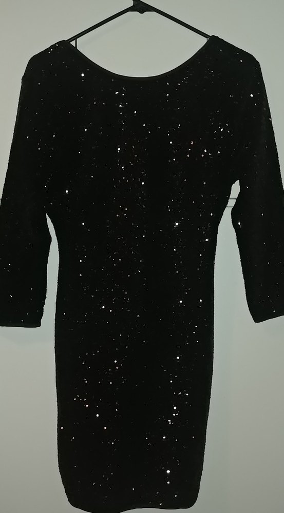 Fashion Nova black sequin dress